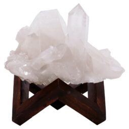 Natural Clear Quartz Specimen on Timber Stand 12cm S1639 | Crystal Factory