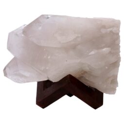 Natural Clear Quartz Specimen on Timber Stand 12cm S1641 | Crystal Factory