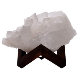 Natural Clear Quartz Specimen on Timber Stand 12cm S1644 | Crystal Factory