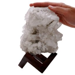 Natural Clear Quartz Specimen on Timber Stand 8cm S1647 | Crystal Factory