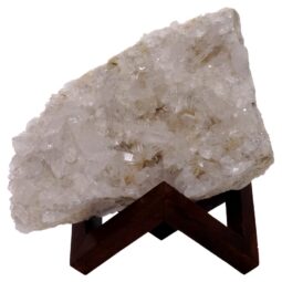 Natural Clear Quartz Specimen on Timber Stand 14cm S1648 | Crystal Factory
