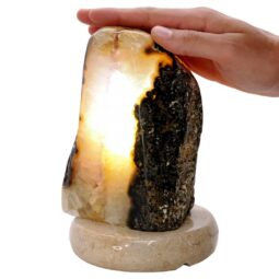 Crystal Quartz River Agate Lamp - White LED Bulb S1653 | Crystal Factory