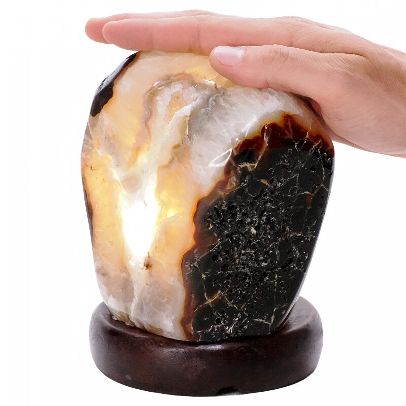 2.7kg Crystal Quartz River Agate Lamp - White LED Bulb S1655 4 Crystal Quartz River Agate Lamp - White LED Bulb S1655 | Crystal Factory