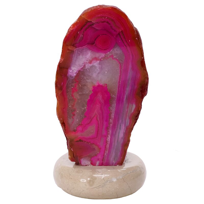 1.8kg Pink Agate Crystal Lamp with Marble Base - Purple LED - S1658 3 Pink Agate Crystal Lamp with Marble Base - Purple LED - S1658 | Crystal Factory