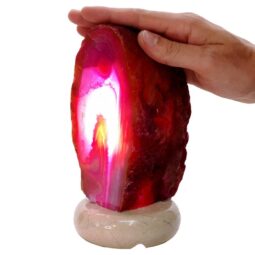 1.8kg Pink Agate Crystal Lamp with Marble Base - Purple LED - S1658 5 Pink Agate Crystal Lamp with Marble Base - Purple LED - S1658 | Crystal Factory