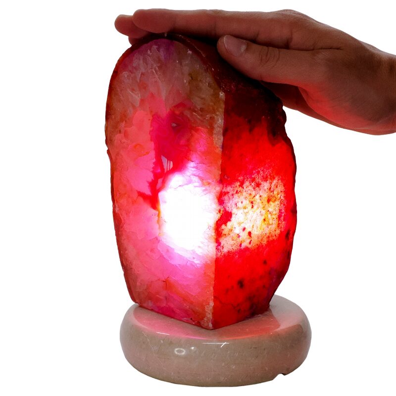 2.9kg Pink Agate Crystal Lamp with Marble Base - Purple LED - S1659 4 Pink Agate Crystal Lamp with Marble Base - Purple LED - S1659 | Crystal Factory