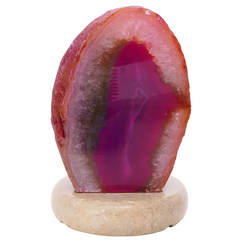 3.1kg Pink Agate Crystal Lamp with Marble Base - Purple LED - S1660 3 Pink Agate Crystal Lamp with Marble Base - Purple LED - S1660 | Crystal Factory