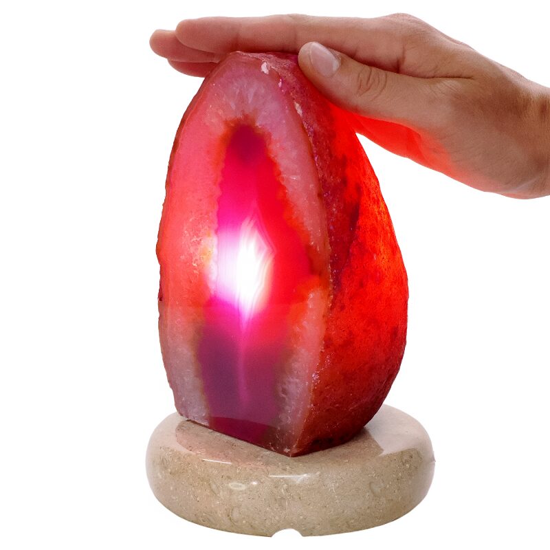 3.1kg Pink Agate Crystal Lamp with Marble Base - Purple LED - S1660 4 Pink Agate Crystal Lamp with Marble Base - Purple LED - S1660 | Crystal Factory