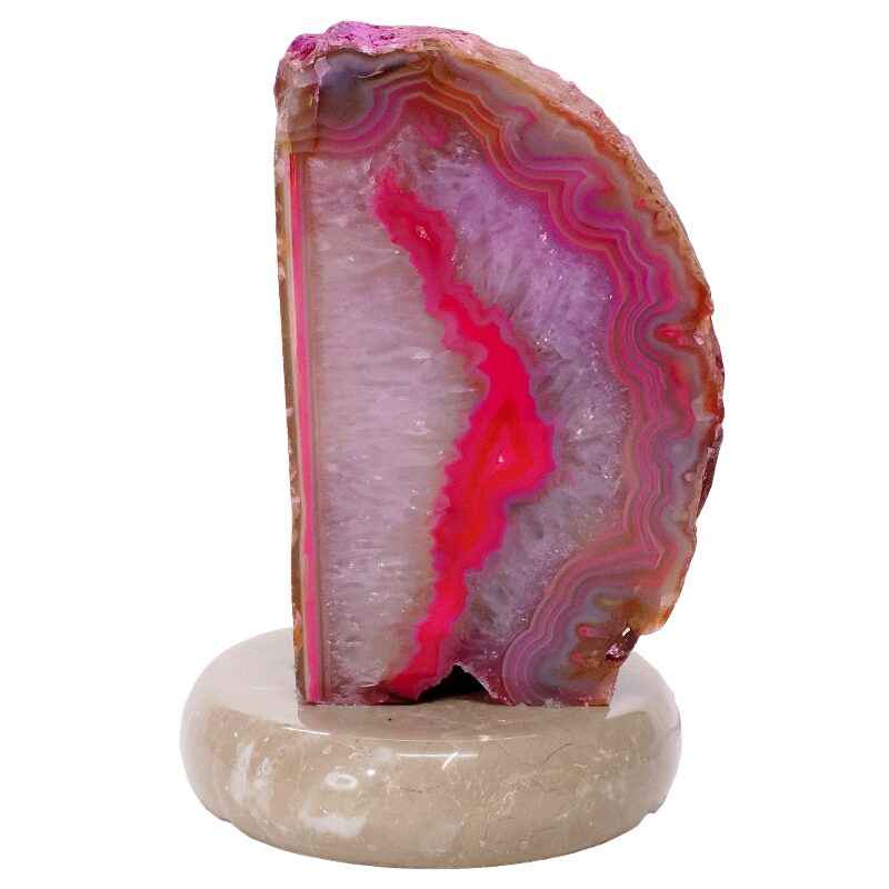 2.8kg Pink Agate Crystal Lamp with Marble Base - Purple LED - S1661 3 Pink Agate Crystal Lamp with Marble Base - Purple LED - S1661 | Crystal Factory