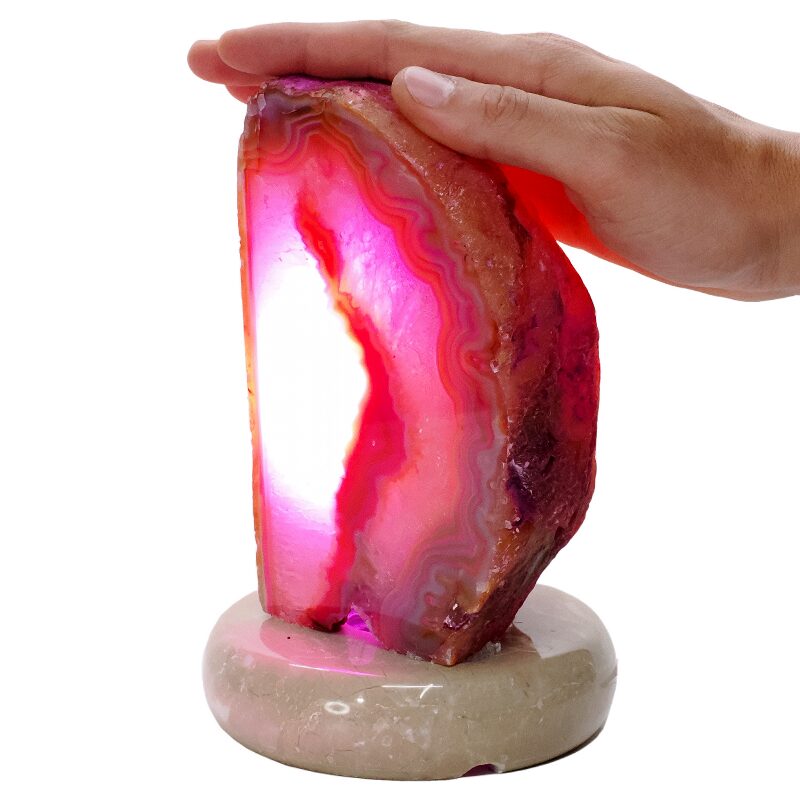2.8kg Pink Agate Crystal Lamp with Marble Base - Purple LED - S1661 4 Pink Agate Crystal Lamp with Marble Base - Purple LED - S1661 | Crystal Factory