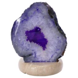 Purple Agate Crystal Lamp with Marble Base - Puple LED - S1663 | Crystal Factory