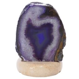 Purple Agate Crystal Lamp with Marble Base - Puple LED - S1664 | Crystal Factory
