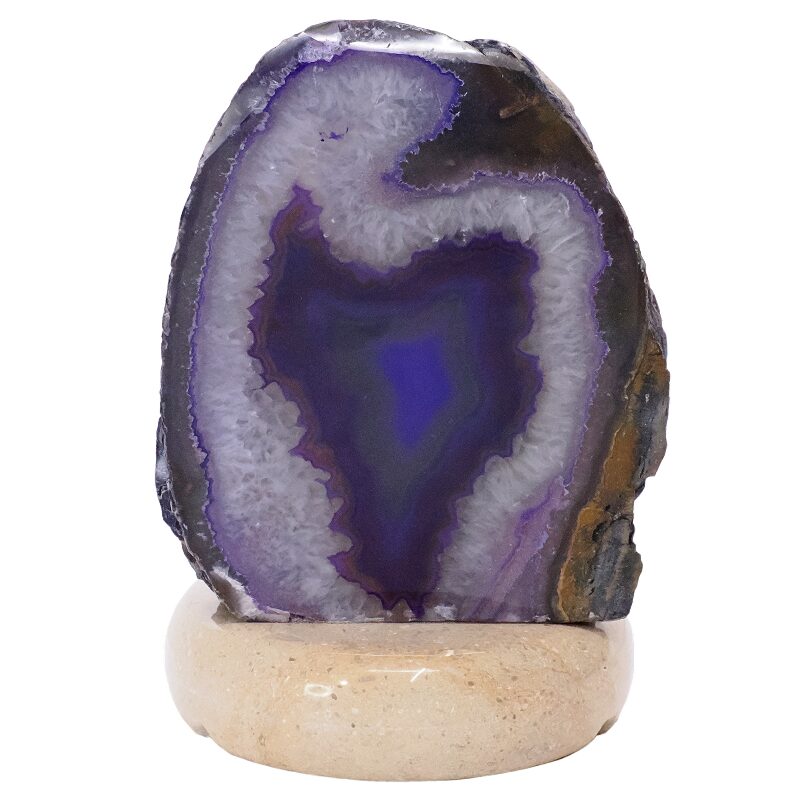 2.7kg Purple Agate Crystal Lamp with Marble Base - Puple LED - S1664 3 Purple Agate Crystal Lamp with Marble Base - Puple LED - S1664 | Crystal Factory