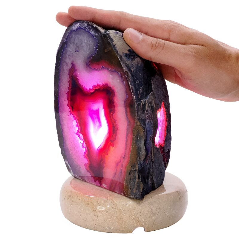 2.7kg Purple Agate Crystal Lamp with Marble Base - Puple LED - S1664 4 Purple Agate Crystal Lamp with Marble Base - Puple LED - S1664 | Crystal Factory