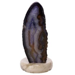 Purple Agate Crystal Lamp with Marble Base - Puple LED - S1665 | Crystal Factory