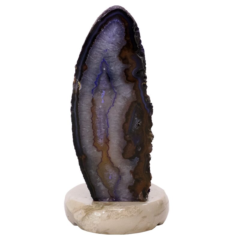 2.2kg Purple Agate Crystal Lamp with Marble Base - Puple LED - S1665 3 Purple Agate Crystal Lamp with Marble Base - Puple LED - S1665 | Crystal Factory