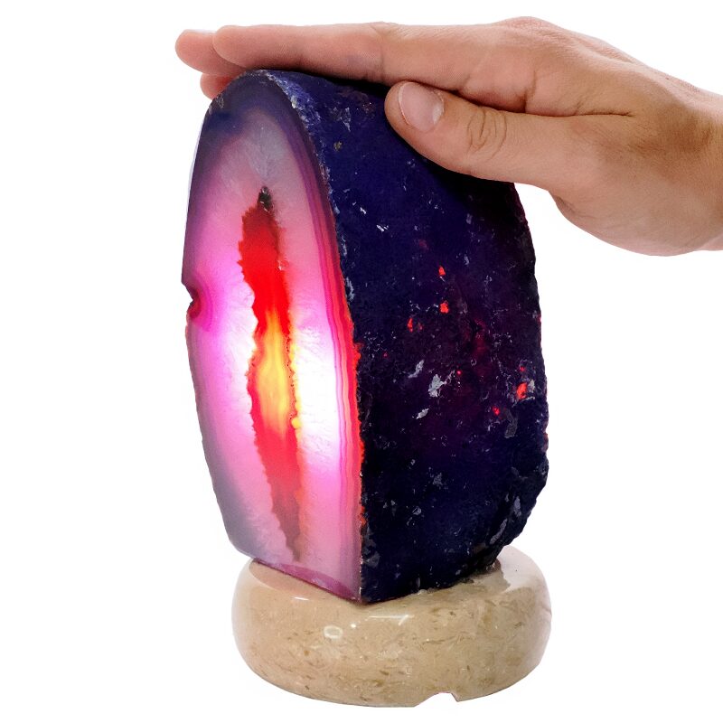 2.4kg Purple Agate Crystal Lamp with Marble Base - Puple LED - S1666 4 Purple Agate Crystal Lamp with Marble Base - Puple LED - S1666 | Crystal Factory