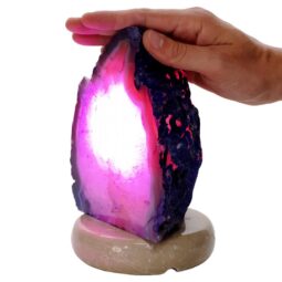 Purple Agate Crystal Lamp with Marble Base - Puple LED - S1667 | Crystal Factory