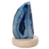 Blue Agate Crystal Lamp with Marble Base - Blue LED - S1668 | Crystal Factory