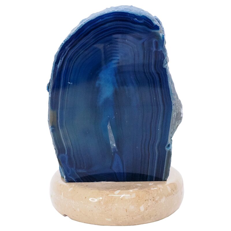 3.7kg Blue Agate Crystal Lamp with Marble Base - Blue LED - S1670 3 Blue Agate Crystal Lamp with Marble Base - Blue LED - S1670 | Crystal Factory