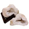 3.9kg Calcite Geode Pair on Timber Stand 12cm S1680 2 Calcite Geode Pair on Timber Stand 12cm S1680 | Crystal Factory