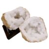 8.6kg Calcite Geode Pair on Timber Stand 12cm S1683 2 Calcite Geode Pair on Timber Stand 12cm S1683 | Crystal Factory