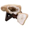 6.7kg Calcite Geode Pair on Timber Stand 12cm S1685 2 Calcite Geode Pair on Timber Stand 12cm S1685 | Crystal Factory