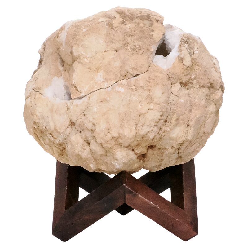10.8kg Calcite Geode Pair on Timber Stand 12cm S1686 4 Calcite Geode Pair on Timber Stand 12cm S1686 | Crystal Factory