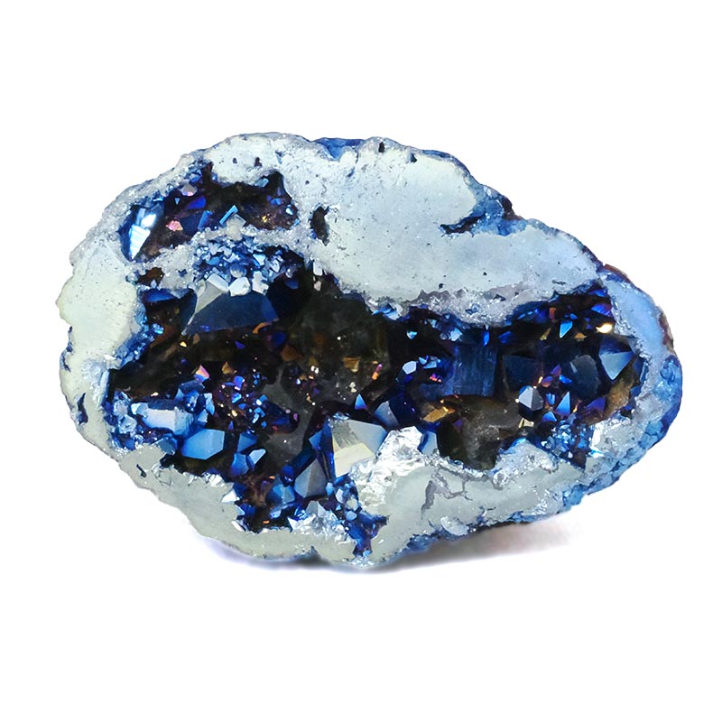 Titanium Blue Agate Cluster Mini Geode 3 Titanium Blue Agate Cluster Mini Geode | Crystal Factory