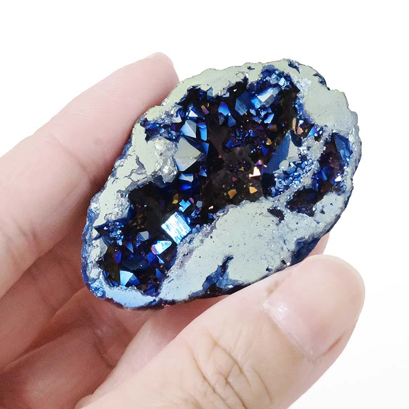 Titanium Blue Agate Cluster Mini Geode 5 Titanium Blue Agate Cluster Mini Geode | Crystal Factory