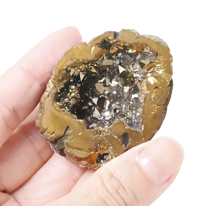Titanium Gold Agate Cluster Mini Geode 5 Titanium Gold Agate Cluster Mini Geode | Crystal Factory
