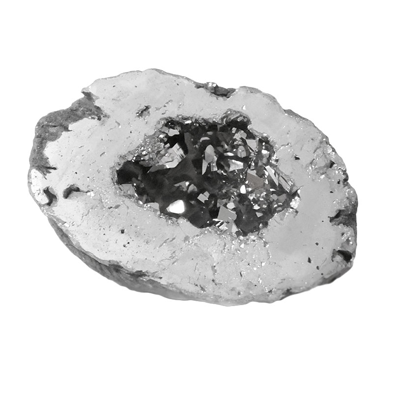 Titanium Silver Agate Cluster Mini Geode 3 Titanium SIlver Agate Cluster Mini Geode | Crystal Factory