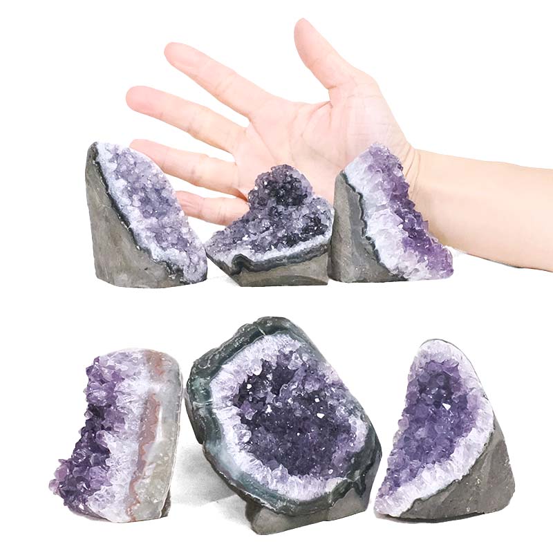 2.16kg Amethyst Mini Cluster Specimen Set 6 Pieces P2200 4 Amethyst Mini Cluster Specimen Set 6 Pieces P2200 | Crystal Factory