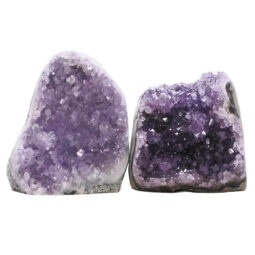 Amethyst Polished Crystal Geode Specimen Set 2 Pieces B878 | Crystal Factory