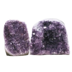 Amethyst Polished Crystal Geode Specimen Set 2 Pieces B879 | Crystal Factory