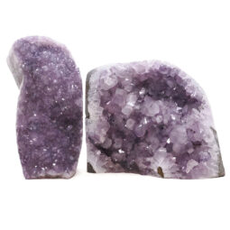 Amethyst Polished Crystal Geode Specimen Set 2 Pieces B880 | Crystal Factory