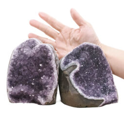 Amethyst Polished Crystal Geode Specimen Set 2 Pieces B882 | Crystal Factory