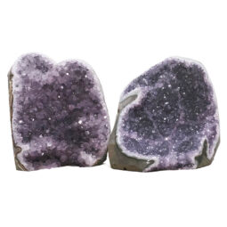 Amethyst Polished Crystal Geode Specimen Set 2 Pieces B882 | Crystal Factory