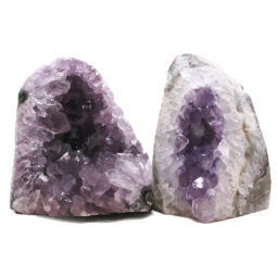 Amethyst Polished Crystal Geode Specimen Set 2 Pieces B883 | Crystal Factory