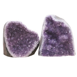 Amethyst Polished Crystal Geode Specimen Set 2 Pieces B886 | Crystal Factory