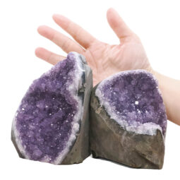 Amethyst Polished Crystal Geode Specimen Set 2 Pieces B887 | Crystal Factory
