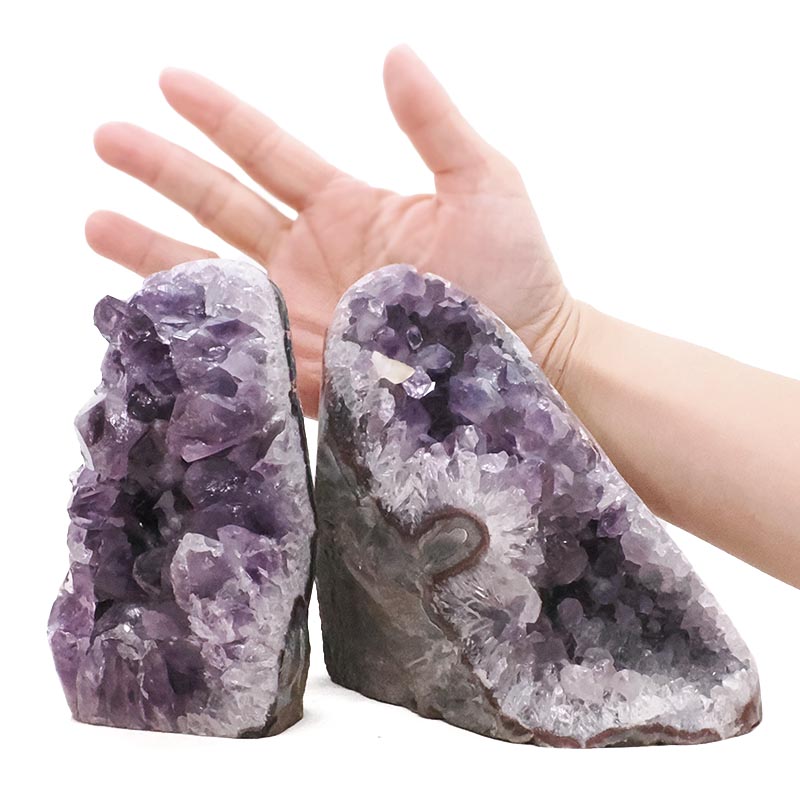 2.58kg Amethyst Polished Crystal Geode Specimen Set 2 Pieces B888 4 Amethyst Polished Crystal Geode Specimen Set 2 Pieces B888 | Crystal Factory