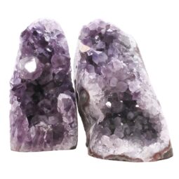 Amethyst Polished Crystal Geode Specimen Set 2 Pieces B888 | Crystal Factory