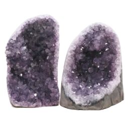 Amethyst Polished Crystal Geode Specimen Set 2 Pieces B889 | Crystal Factory