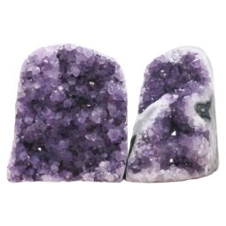 Amethyst Polished Crystal Geode Specimen Set 2 Pieces B890 | Crystal Factory