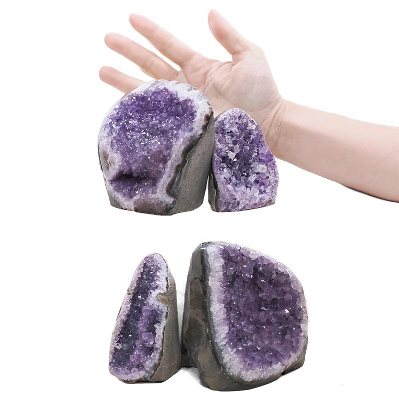2.42kg Amethyst Polished Crystal Geode Specimen Set 4 Pieces B891 4 Amethyst Polished Crystal Geode Specimen Set 4 Pieces B891 | Crystal Facctory