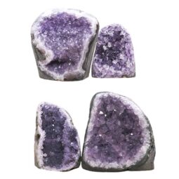 Amethyst Polished Crystal Geode Specimen Set 4 Pieces B891 | Crystal Facctory