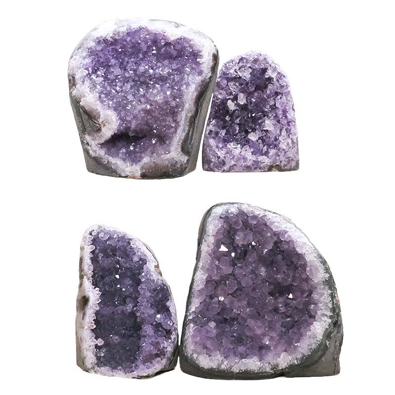 2.42kg Amethyst Polished Crystal Geode Specimen Set 4 Pieces B891 3 Amethyst Polished Crystal Geode Specimen Set 4 Pieces B891 | Crystal Facctory
