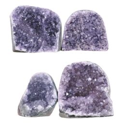Amethyst Polished Crystal Geode Specimen Set 4 Pieces B892 | Crystal Facctory