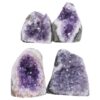Amethyst Polished Crystal Geode Specimen Set 4 Pieces B893 | Crystal Facctory
